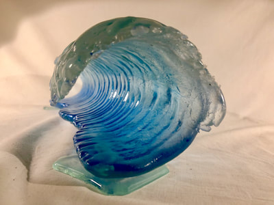 right hand barrel glass wave surf art
